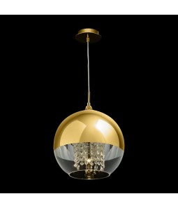 Griestu lampa Maytoni Fermi kolekcija zelta krāsā ar kristāliem 1xE27 P140-PL-170-1-G