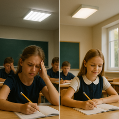 Vai apgaismojums Jūsu skolā ir drošs bērnu redzei?