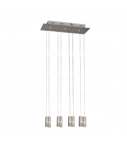 Griestu lampa Italux Sople kolekcija hroma krāsā ar kristāla kupoliem 8xG4 MD4512-8A