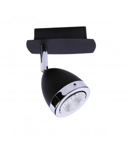 Spotlampa - prožektors Italux Calasa kolekcija melna ar hroma detaļām 1xGU10 SPL-9372-1A BL