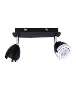 Spotlampa - prožektors Italux Calasa kolekcija melna ar hroma detaļām 2xGU10 SPL-9372-2A BL
