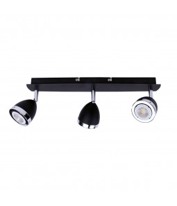 Spotlampa - prožektors Italux Calasa kolekcija melna ar hroma detaļām 3xGU10 SPL-9372-3A BL