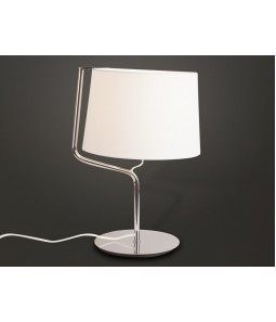 MAXLIGHT T0030 LAMPA STOŁOWA CHICAGO CHROM + BIAŁY ABAŻUR