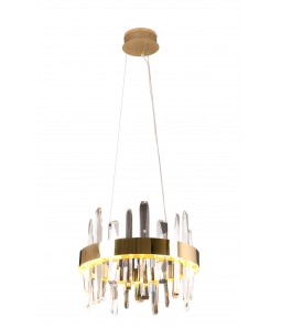 Griestu lampa Maxlight Prince kolekcija zelta krāsā ar kristāliem Ø40cm 21W 3200K P0420