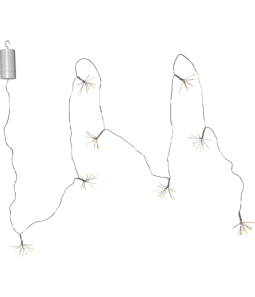 LAMPIŅU VIRTENE UZ BATERIJĀM SUDRABA 96 LED 4xAA 0,96W 210CM DEW DROP FLOWER 729-45